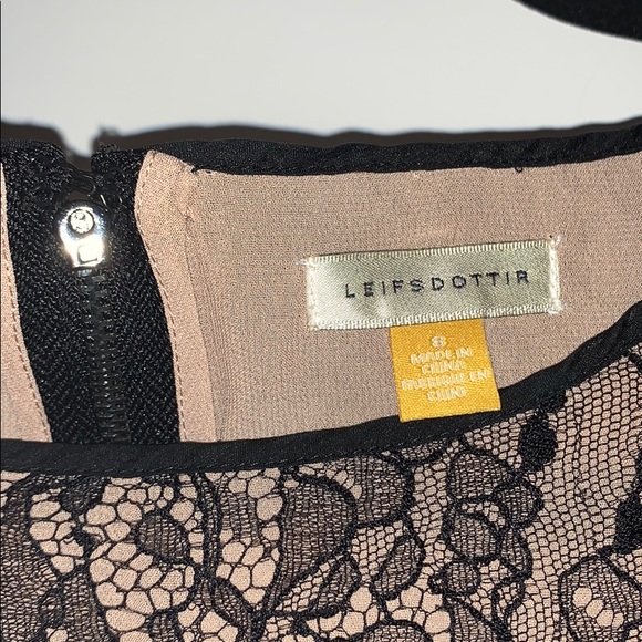 Leifsdottir Anthropologie blue blouse w/lace - Picture 3 of 8